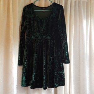 Green velvet dress